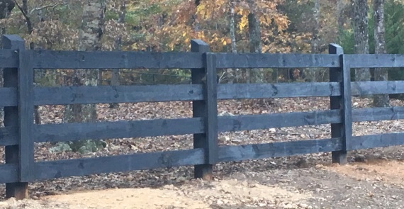 Creosote wood rail fences